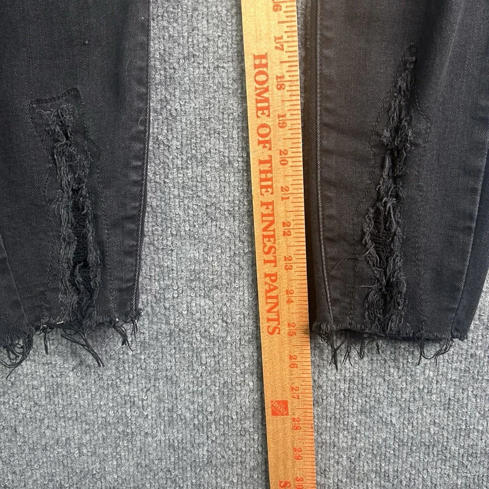 Judy Blue Skinny Fit Jeans Womens Size 5/27‎ Black Raw Hem